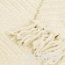 AmazonBasics Couverture à franges tricotée - Ivoire  130 x 150 cm - B07DW86TJW